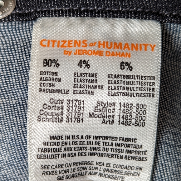 Citizens Of Humanity Jeans Womens Sz 29 Blue Skinny Low Rise Logan Moto in Rider - Picture 11 of 15